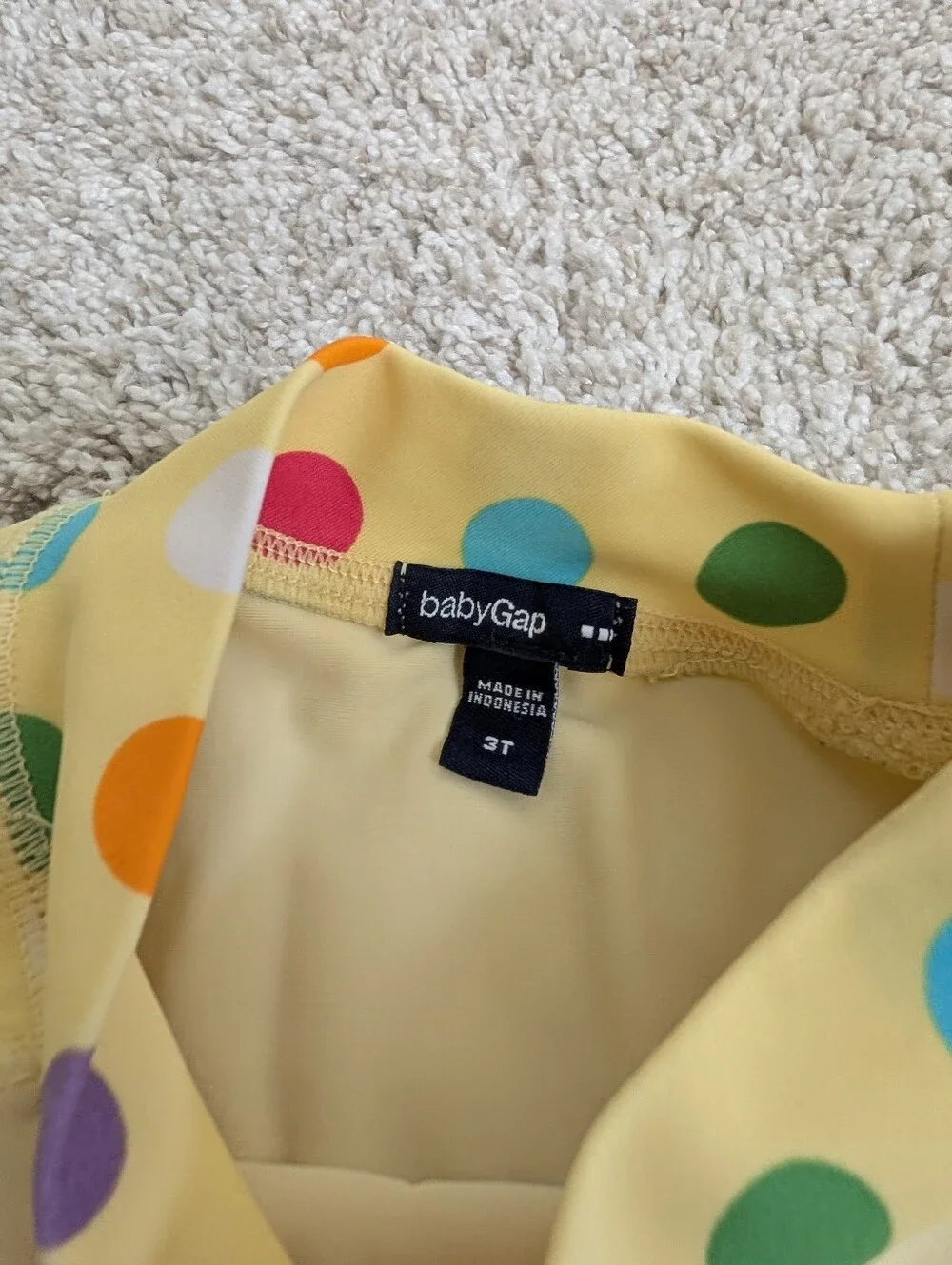 GAP Yellow Long Sleeve Swim UV Top Multicolor Polka Dot - 3T